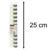 Pair of Unscented Christmas Candles | Set of 2 Tapered Dinner Candles - 25cm Candle - Tophatter Daily Deals