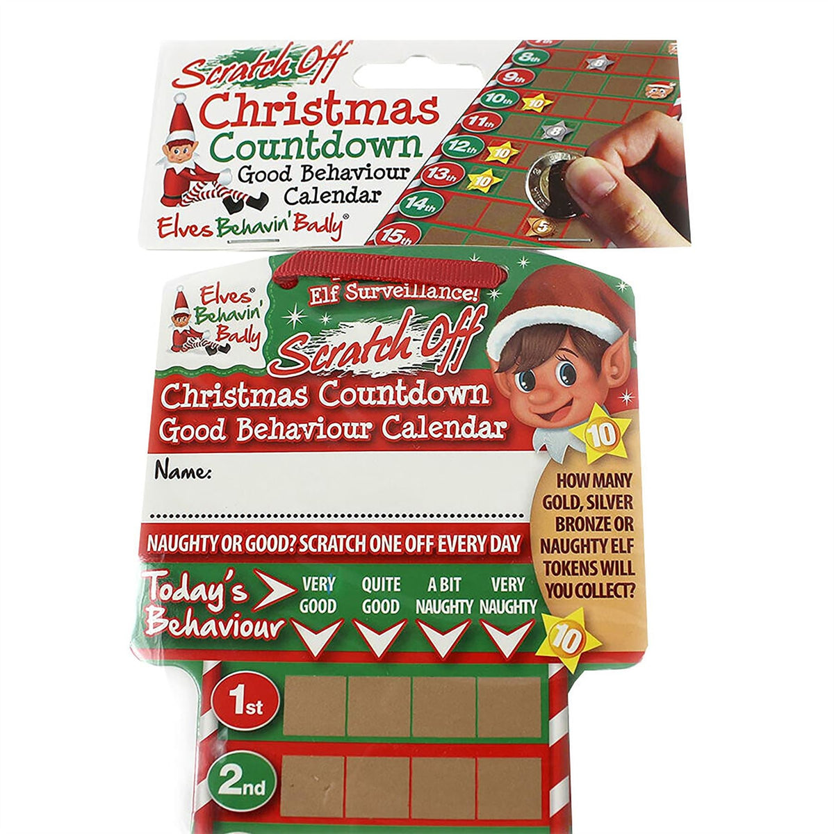 Elf Scratch-off Christmas Advent Calendar | Advent Good Behaviour Chart for Kids Advent Calendar - Tophatter Daily Deals
