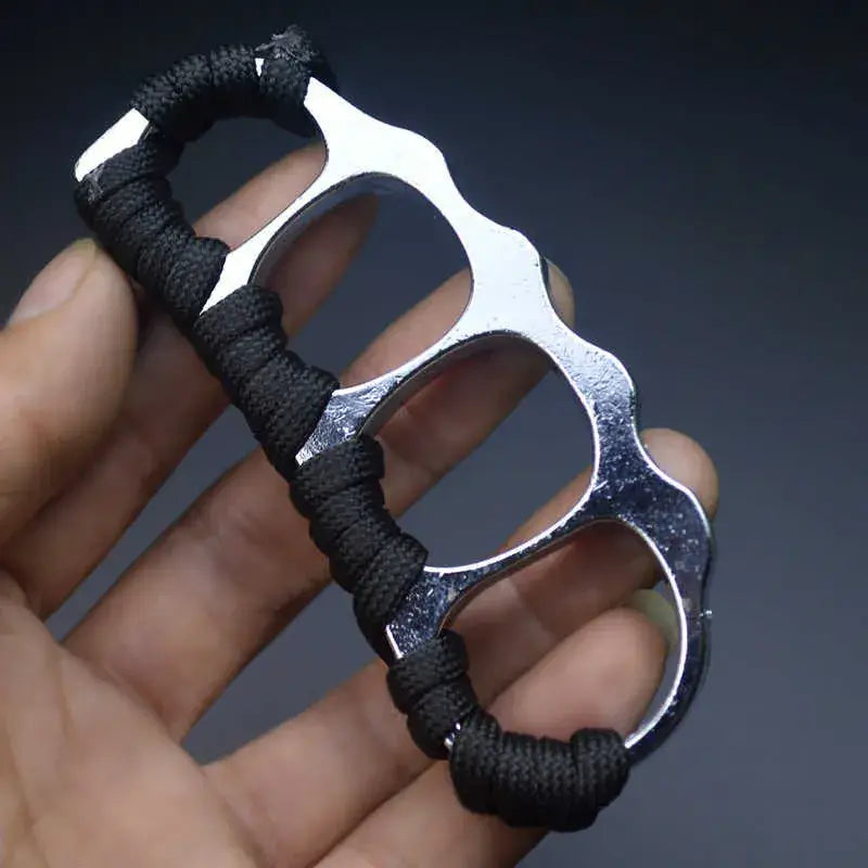 Brass Knuckles Ring Bracelet, Pea Pod Design, Finger Tiger Fist Buckle-GS133 Silver Pocket Knives - Tophatter Daily Deals