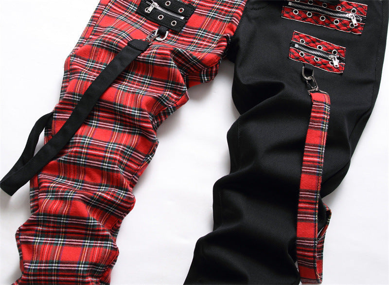 Black Panel Colorblock Non Stretch Straight Men's Jeans 0 - Tophatter Daily Deals
