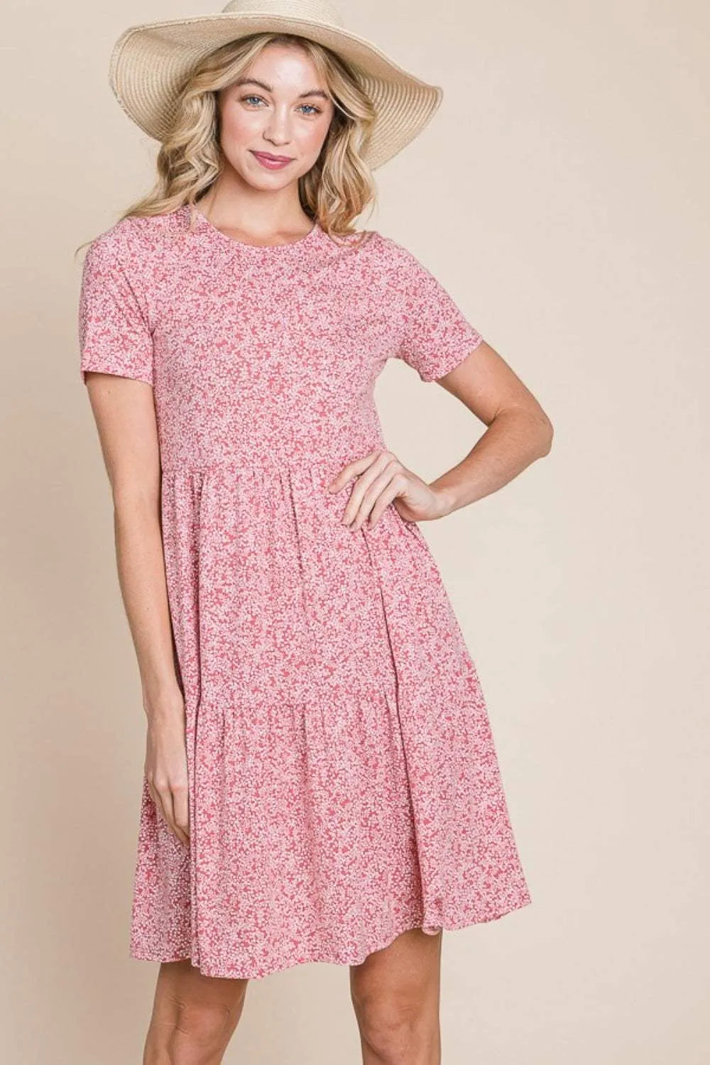 BOMBOM Printed Short Sleeve Mini Dress Casual Dresses - Tophatter Daily Deals