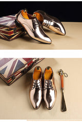 British Pointed Leather Shoes Men's Fashion Bright Leather Men's Shoes Foreign Trade Leather Shoes Amazon Wish LAZADA 0 - Tophatter Daily Deals