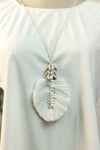 Leaf Macrame Pendant Necklace Necklaces - Tophatter Daily Deals