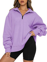 Lightweight Women Zip Sweatshirt - Oversized Pullover Casual Purple 3D Changing Face Moving Picture Frame - Tophatter Daily Deals