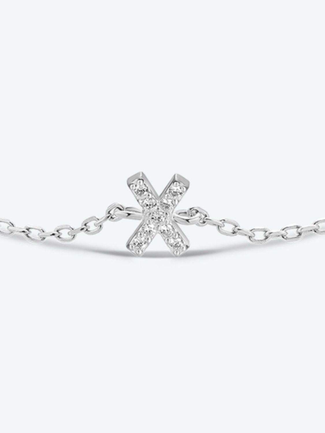 V To Z Zircon 925 Sterling Silver Bracelet Bracelets - Tophatter Daily Deals