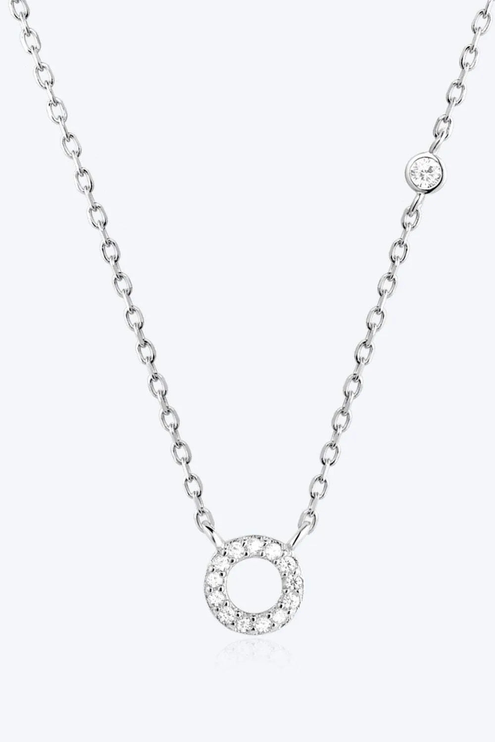 L To P Zircon 925 Sterling Silver Necklace O Silver One Size Necklaces - Tophatter Daily Deals