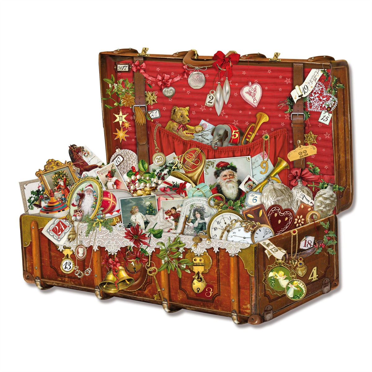 Vintage Suitcase Christmas Advent Calendar | Traditional Picture Advent Calendar Advent Calendar - Tophatter Daily Deals