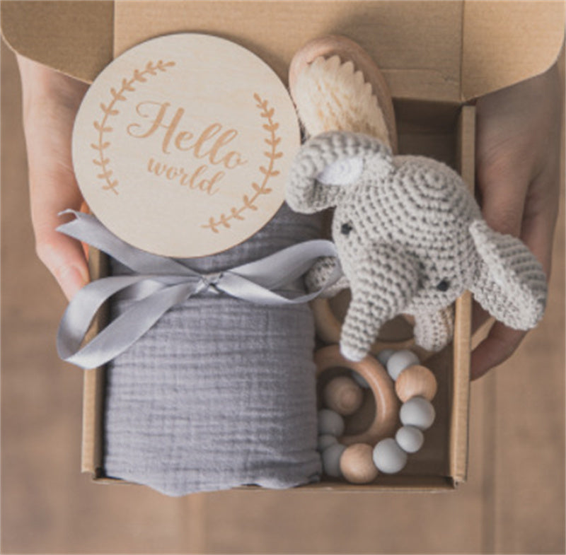 Baby Educational Toy Molar Teether Gift Box Elephant suit B 0 - Tophatter Daily Deals