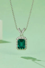 Adored 1.25 Carat Lab-Grown Emerald Pendant Necklace Necklaces - Tophatter Daily Deals