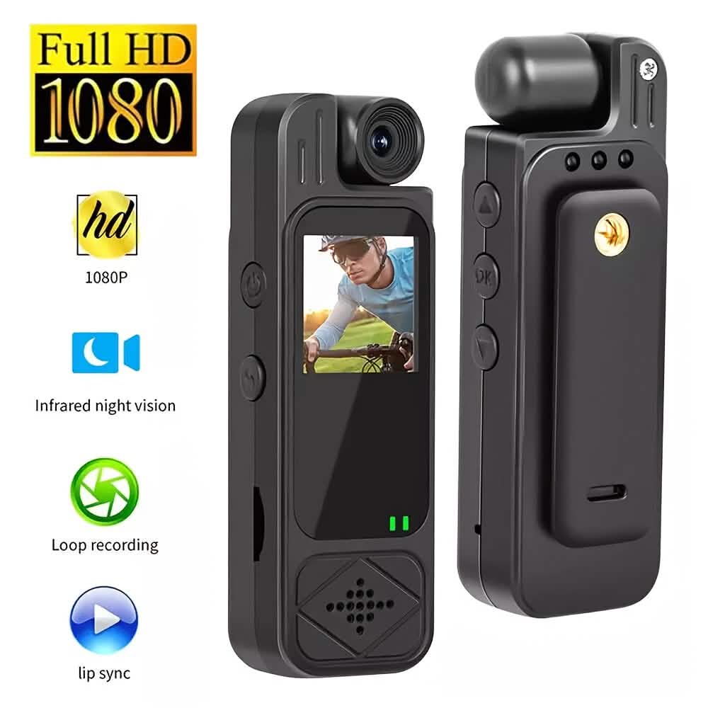 Premium Portable Body Camera Recorder – HD, SD Card Compatible Cameras & Drones - Tophatter Daily Deals