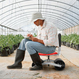 Garden Cart with Wheels Adjustable Swivel Seat Gardening Tools - Tophatter Daily Deals