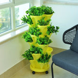Balcony 6-layer Three-dimensional Basin Combination Plastic Flowerpot 0 - Tophatter Daily Deals