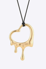 Heart Pendant Cord Necklace Necklaces - Tophatter Daily Deals