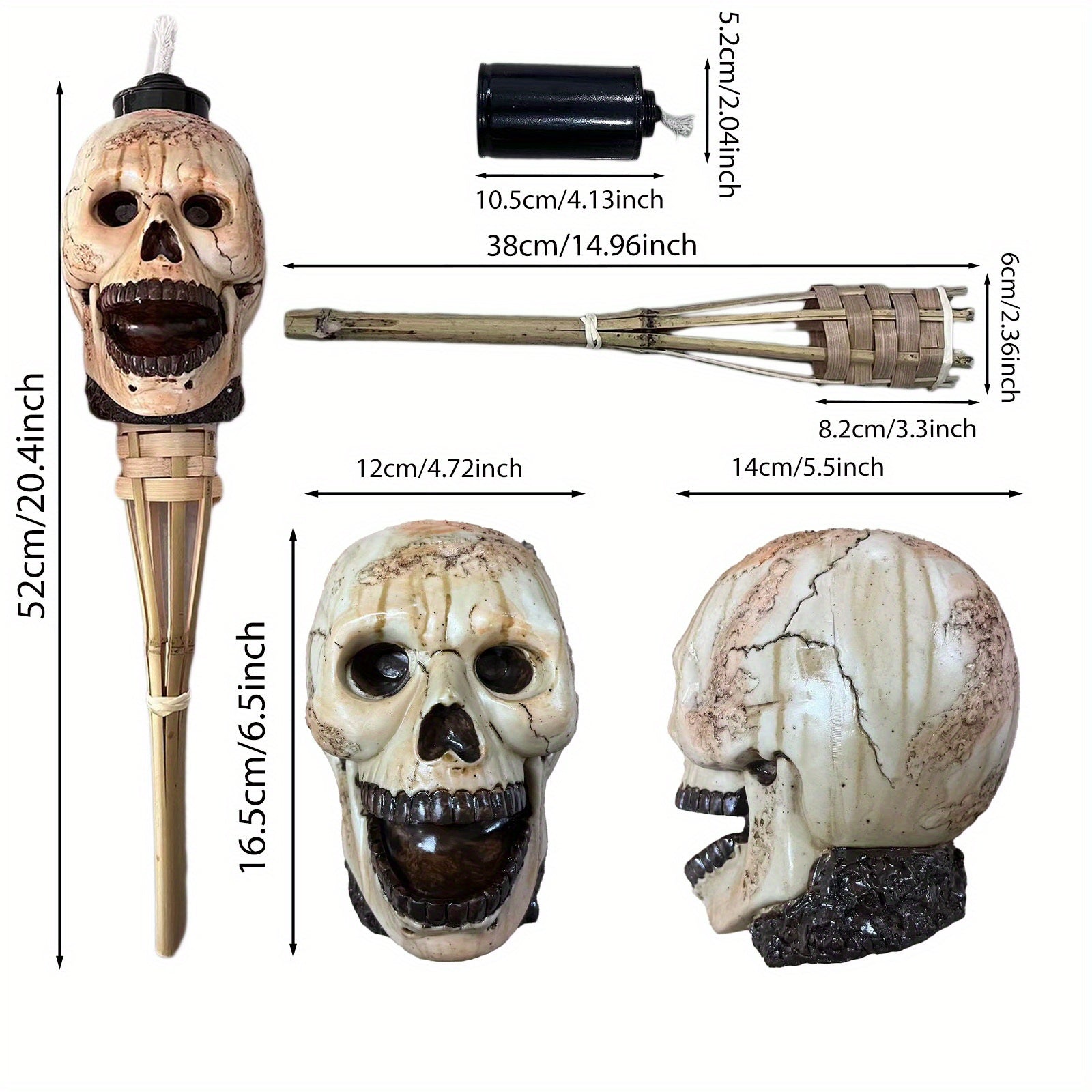 Halloween Mummy Skull Tiki Torch Outdoor Decor Halloween - Tophatter Daily Deals