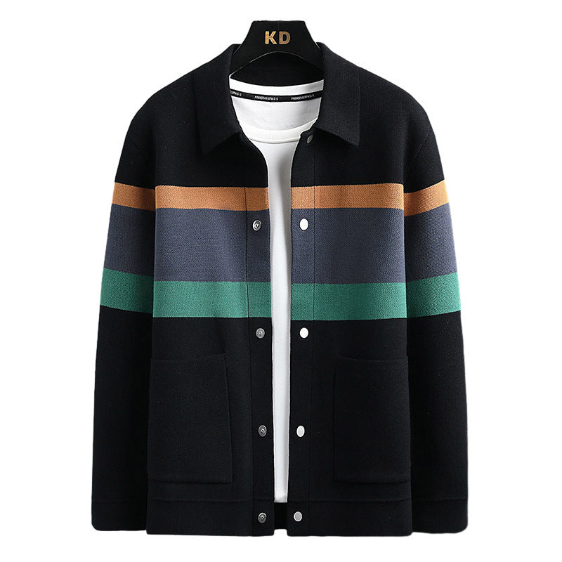 Soft Mens Cardigan Jacket - Relaxed Lapel, Polyester Casual 3D Changing Face Moving Picture Frame - Tophatter Daily Deals