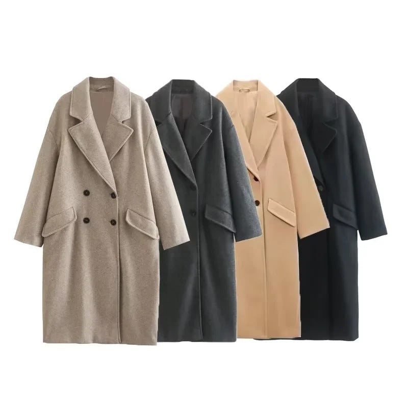 Oversized Women Coat - Double Breasted, Polyester, Citywear 3D Changing Face Moving Picture Frame - Tophatter Daily Deals