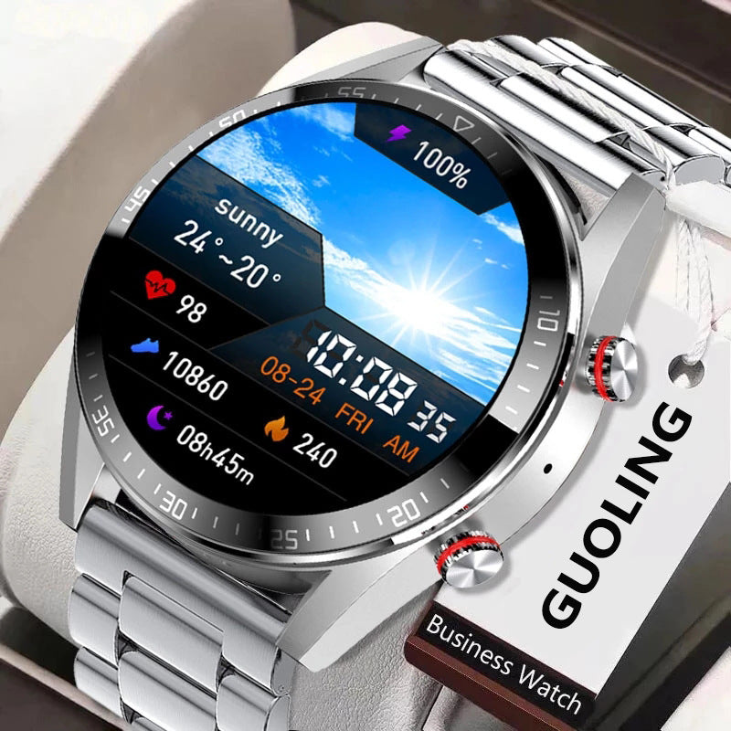 Bluetooth Call Smart Watch Music Heart Rate Blood Pressure Always Bright Screen 0 - Tophatter Daily Deals