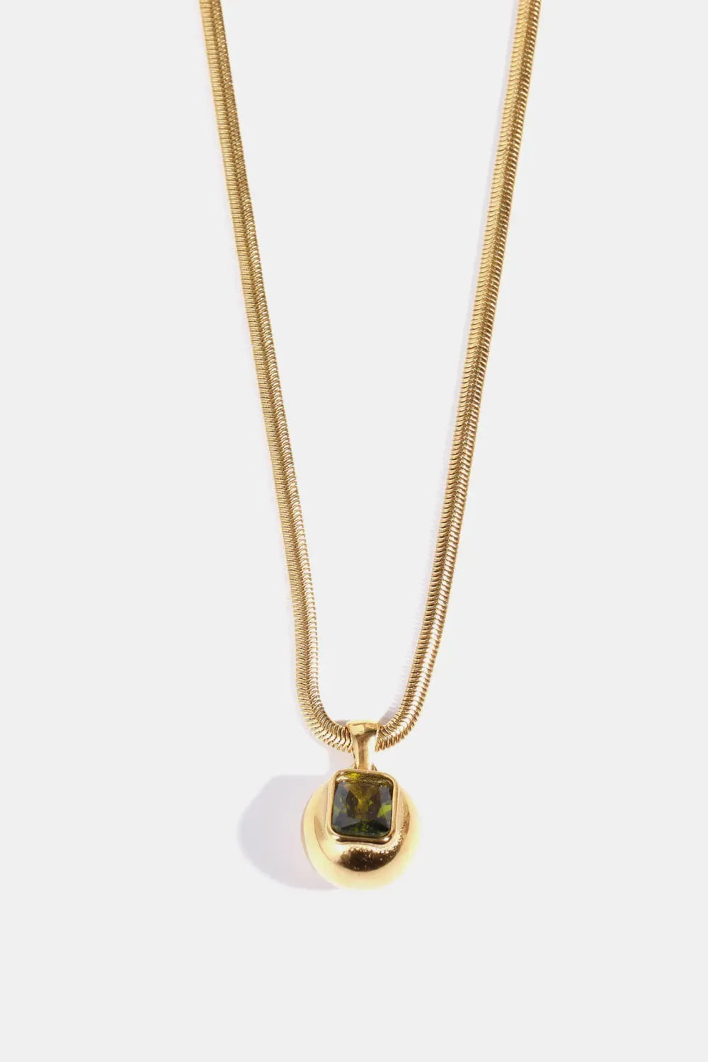 Zircon 18K Gold-Plated Geometrical Shape Pendant Necklace Olive One Size Necklaces - Tophatter Daily Deals