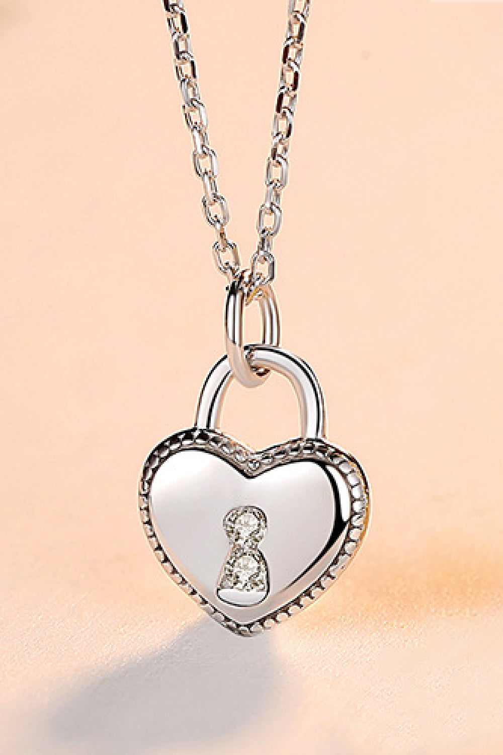 Heart Lock Pendant 925 Sterling Silver Necklace Silver One Size Necklaces - Tophatter Daily Deals