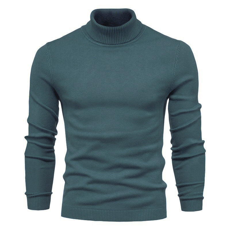 Soft Men's Turtleneck Sweater - Slim Fit Viscose Winter Denim Blue 3D Changing Face Moving Picture Frame - Tophatter Daily Deals