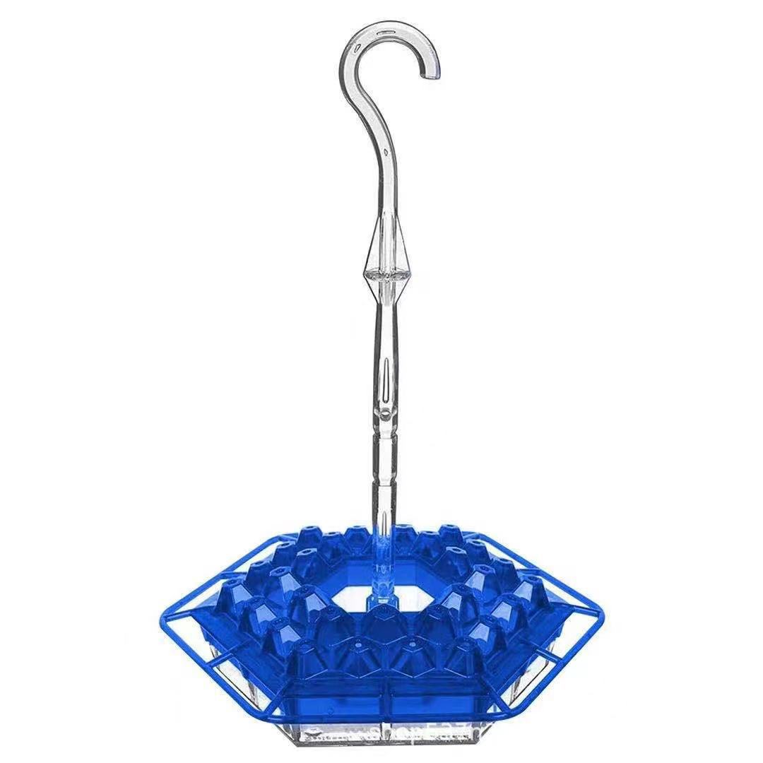 Hummingbird Feeder Ant Proof Outdoor Hanging Perch Hex Blue - Tophatter Daily Deals