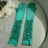 50cm Bridal Wedding Dress Satin Lengthened Gloves Green 50cm 0 - Tophatter Daily Deals