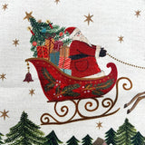 Santa's Sleigh Christmas Table Runner, Gisela Graham Festive Fabric 140cm x 40cm Table Runner - Tophatter Daily Deals