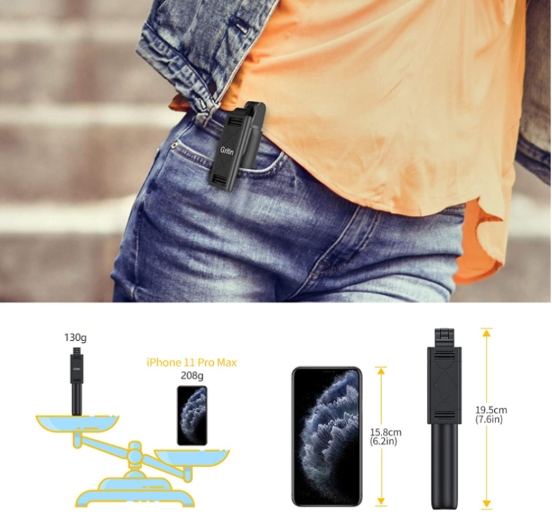 Bluetooth Selfie Tripod Telescopic Stick Remote Monopod Extendable Phone Stand Tripod Telescopic Stick Remote Monopod - Tophatter Daily Deals