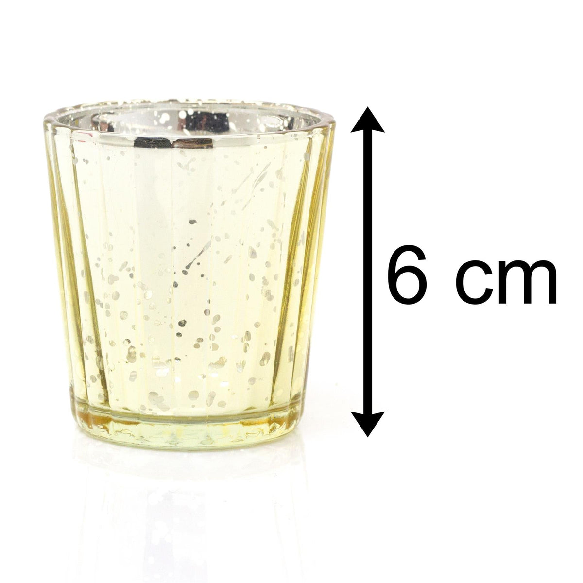 Gold Mercury Effect Glass Tealight Holder | Gold Speckled Tealight Holder | Glass Candle Holder Candle Pot Candle Holder - Tophatter Daily Deals