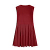 Pleated Round Neck Sleeveless Mini Dress Casual Dresses - Tophatter Daily Deals