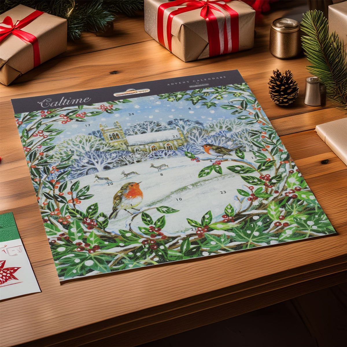 Robin & Deer Christmas Advent Calendar | Wreath Christmas Advent Calendar Advent Calendar - Tophatter Daily Deals
