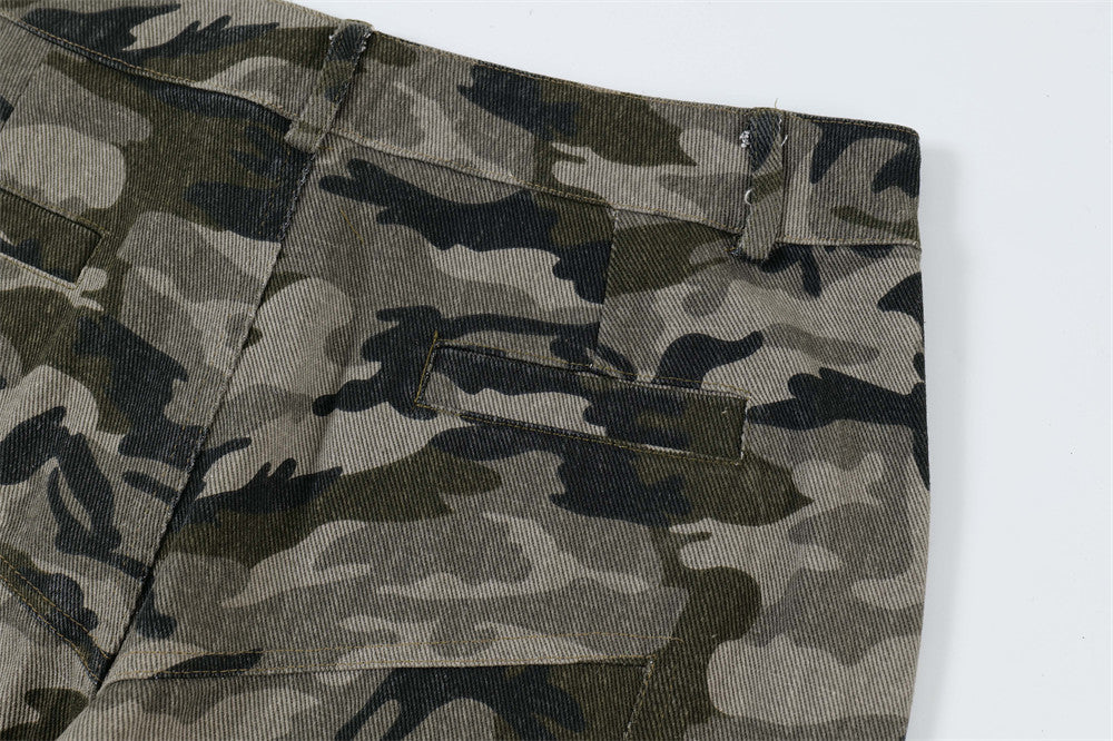 American Retro Camouflage Bell-bottom Pants Men 0 - Tophatter Daily Deals