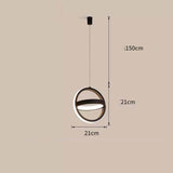 Bedside Chandelier Bedroom Dining Room Bar Long Line Single Head Black circle 0 - Tophatter Daily Deals