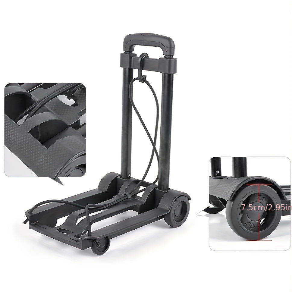 Folding Trolley with 2 Wheels Telescopic Handle Dollies & Hand Trucks - Tophatter Daily Deals