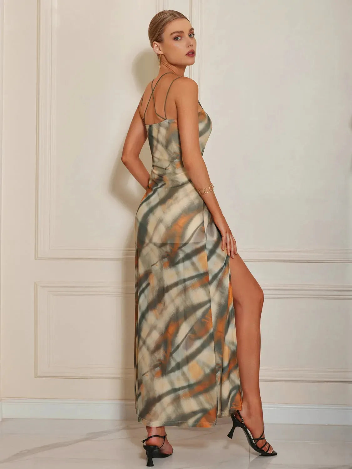 Slit Square Neck Maxi Cami Dress Cocktail Dresses - Tophatter Daily Deals