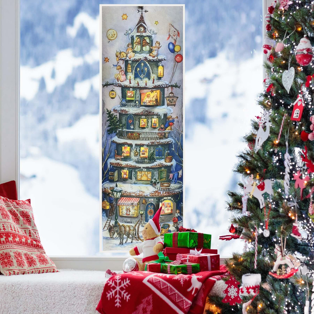High Christmas Pyramid | Large Traditional Christmas Paper Advent Calendar Advent Calendar - Tophatter Daily Deals