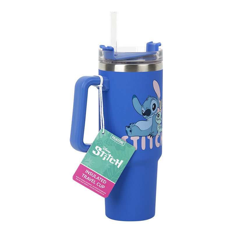 Stitch Blue 900ml Insulated Cup and Straw Collectible Merchandise - Tophatter Daily Deals