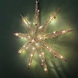 3D Gold Christmas Star Light | 20 LED Battery Operated Window Decoration - 32cm LED Light - Tophatter Daily Deals