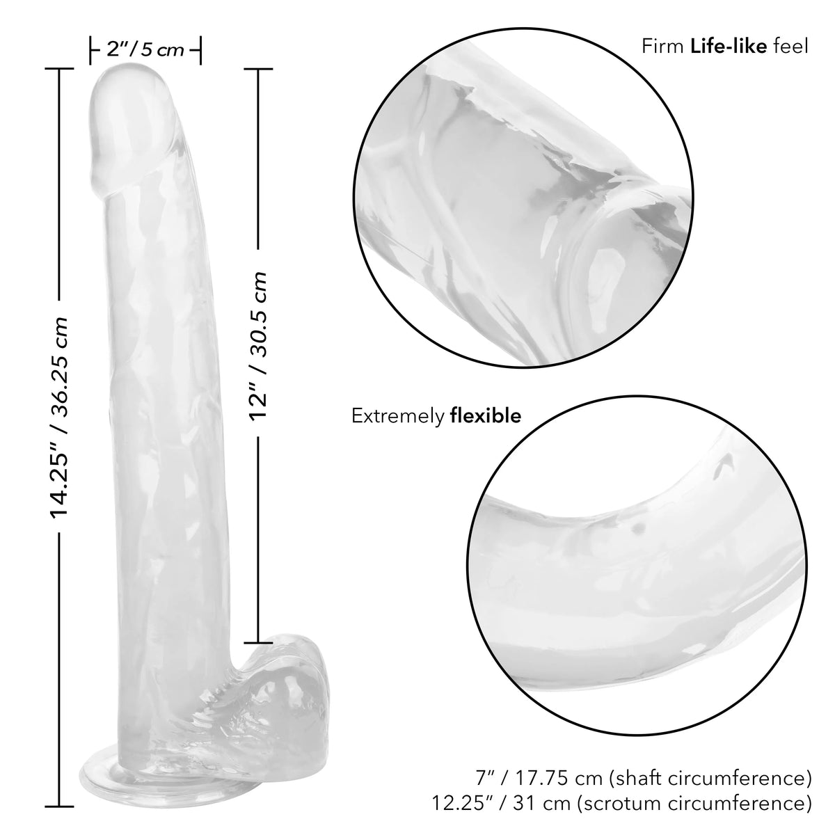 Size Queen 12 Inch Realistic Dildo – Firm 30.5 Cm Dildo > Dildos > Large Dildos - Tophatter Daily Deals