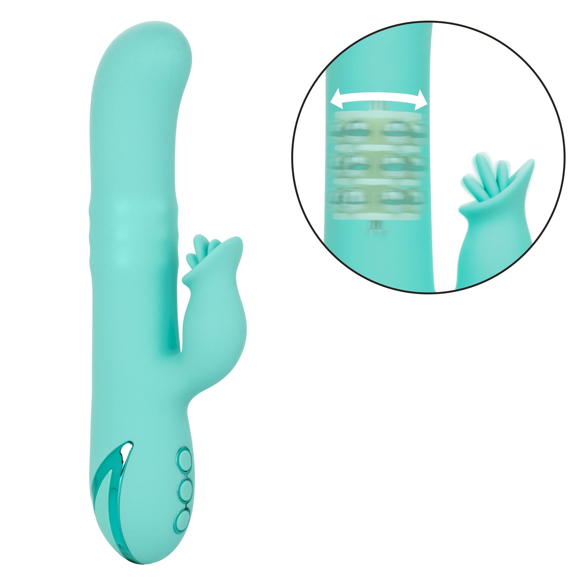 California Dreaming Bel Air Bombshell Silicone Vibrator in Aqua Blue with Triple Motors and 10 Vibration Functions > Vibrators > Ladies > Rabbit - Tophatter Daily Deals