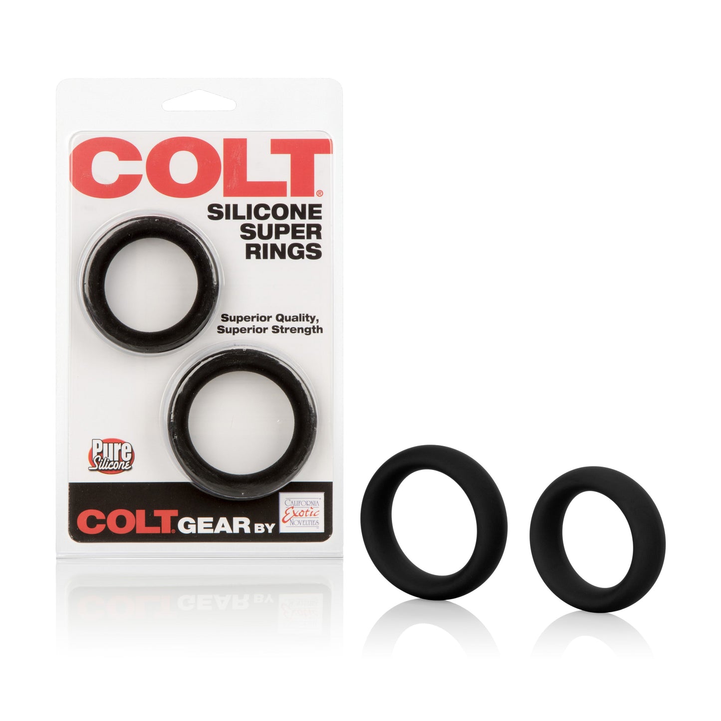 Colt Silicone Super Rings – Durable Stretchy Erection Enhancers Set of Two Rings > Cock Ring > Sets - Tophatter Daily Deals