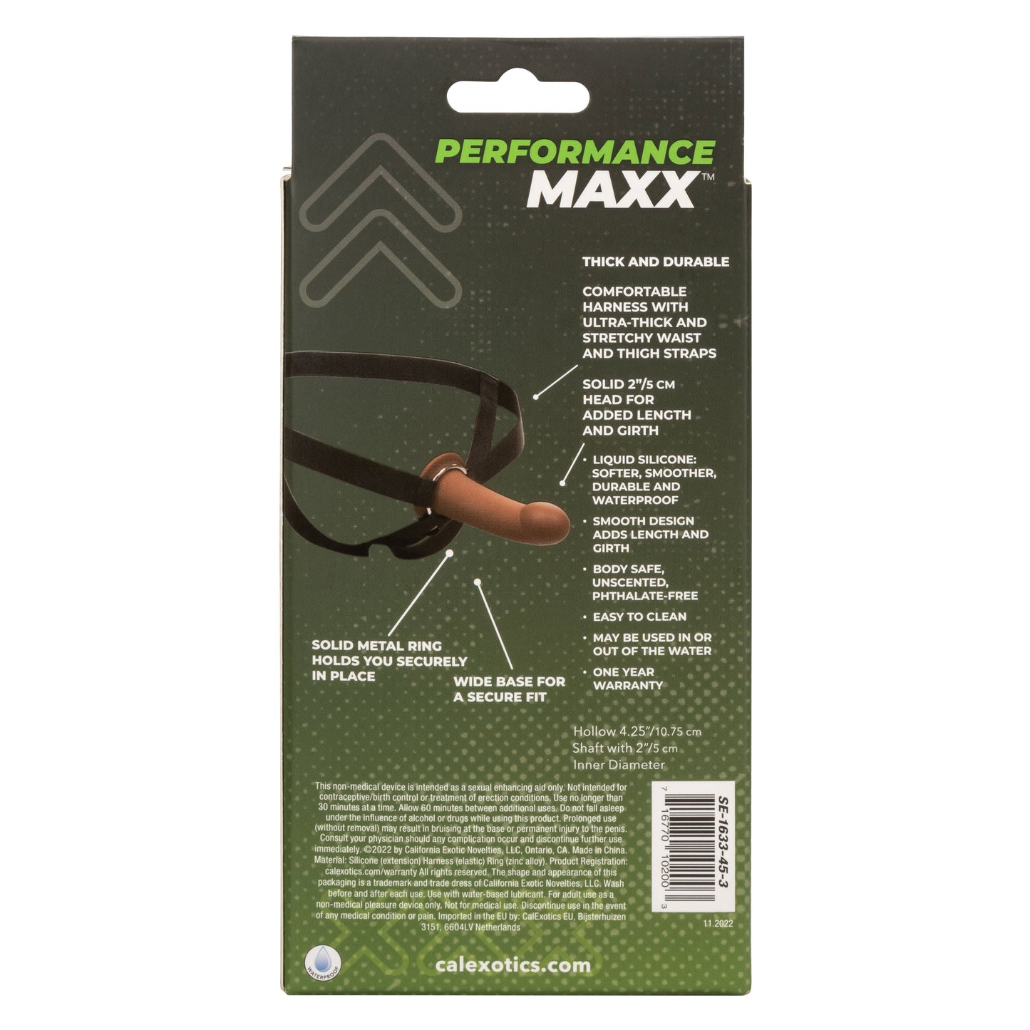 Performance Maxx Extension with Harness Brown 2 Inch Liquid Silicone Sleeve and Adjustable Straps > Dildos > Hollow Strap Ons - Tophatter Daily Deals