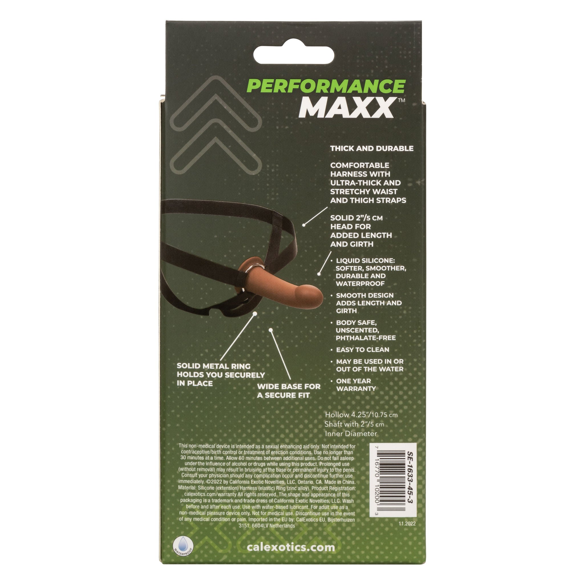 Performance Maxx Extension with Harness Brown 2 Inch Liquid Silicone Sleeve and Adjustable Straps > Dildos > Hollow Strap Ons - Tophatter Daily Deals
