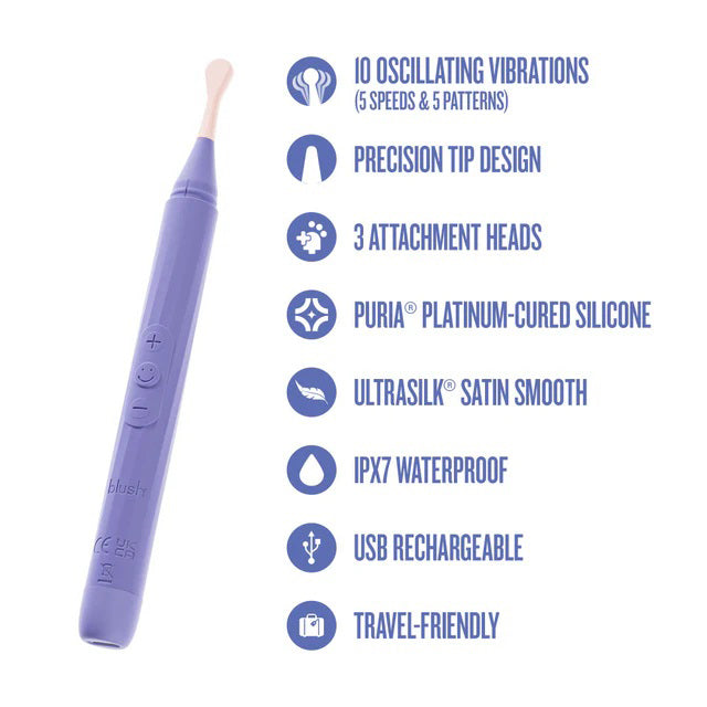 Blush Juno (Purple) – Oscillating Wand Vibrator with 10 Vibration Modes > Vibrators > Ladies > Clitoral Vibrators and Stimulators - Tophatter Daily Deals