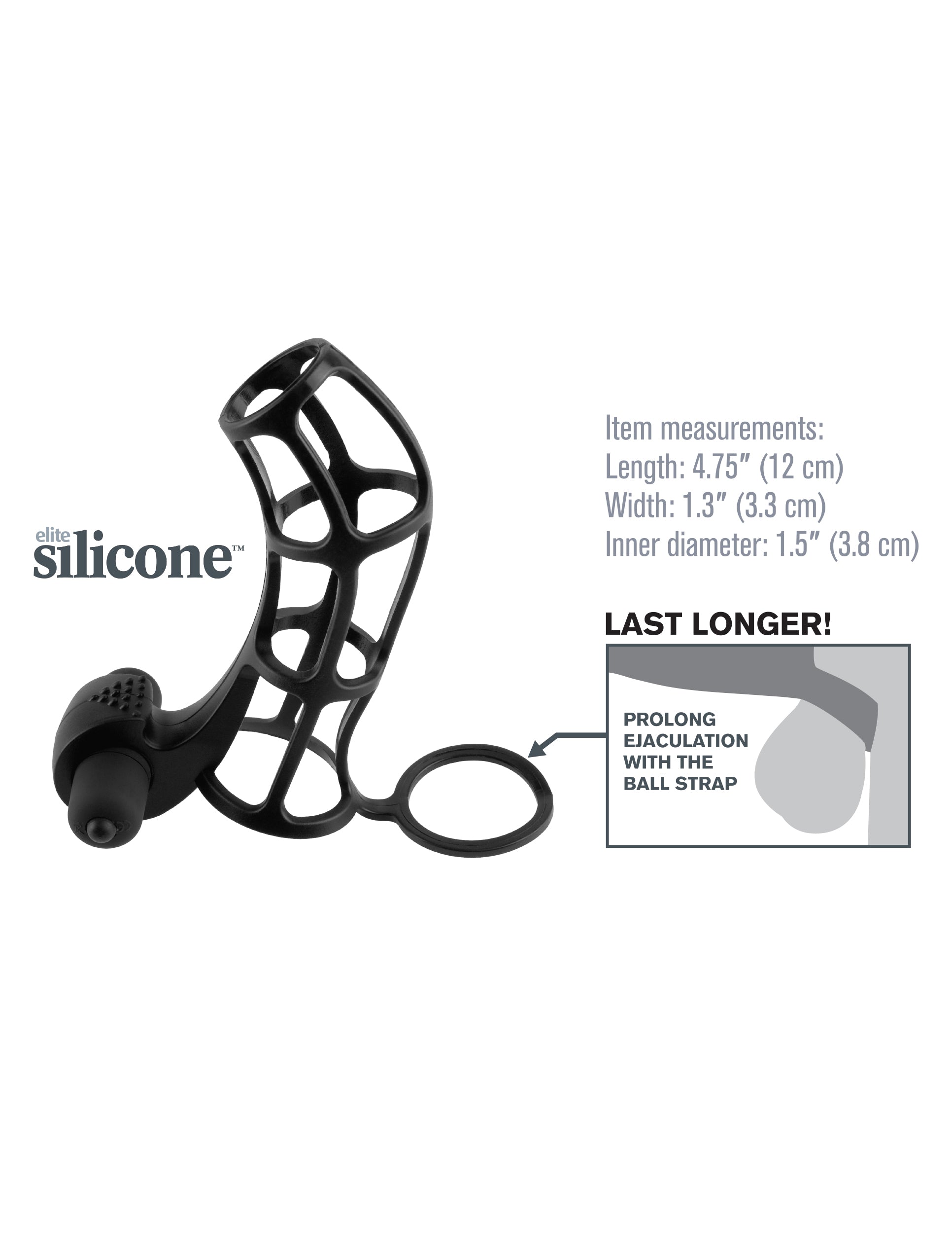 Deluxe Silicone Power Cage Erection Enhancer in Black > Sex Toys For Men > Penis Sleeves - Tophatter Daily Deals