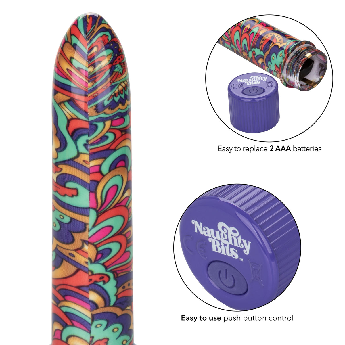 Naughty Bits Shake It Off Powerful Mini Vibrator 4.25 Inch Waterproof Colorful Design > Vibrators > Standard Vibrators - Tophatter Daily Deals