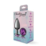Cheeky Charms Gunmetal Round Butt Plug with Purple Jewel Large > Anal Range > Jewel Butt Plugs - Tophatter Daily Deals