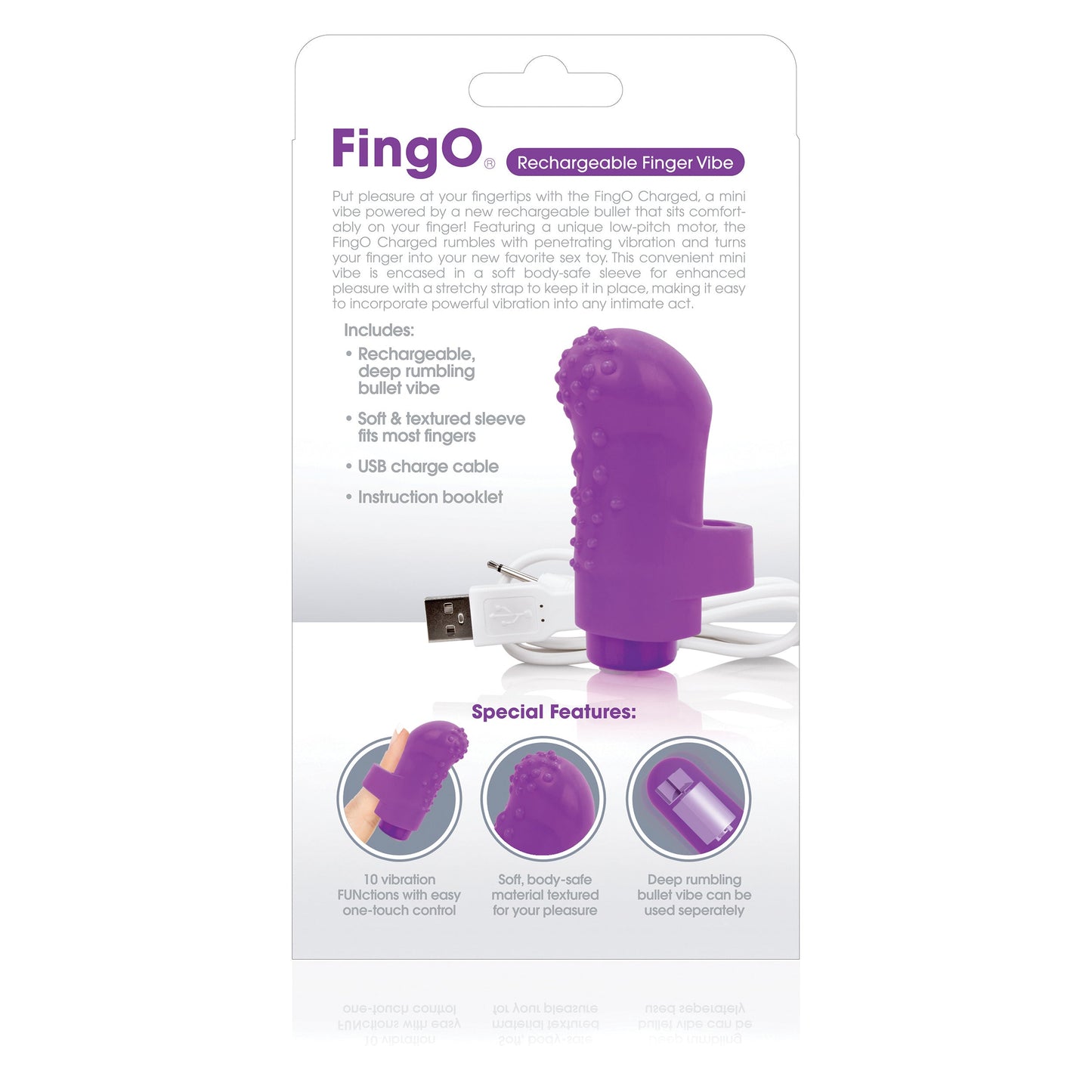 Charged Fing O – Rechargeable Mini Finger Vibrator with Vooom Technology > Vibrators > Finger Vibrators - Tophatter Daily Deals