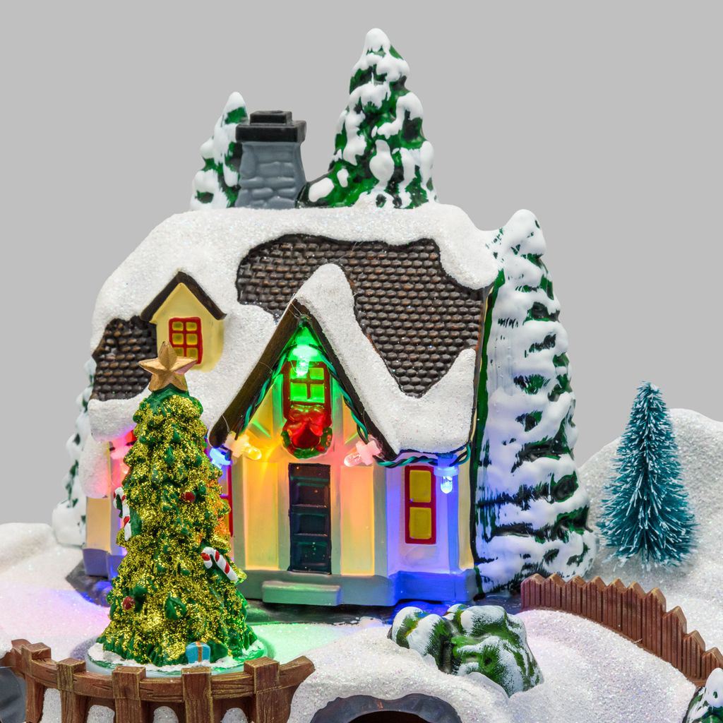 Enchanted Forest LED Christmas Scene | Light-up Village with Movement - 37cm LED Light - Tophatter Daily Deals
