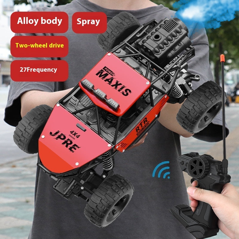 Alloy Remote Control Off-road Vehicle Four-wheel Climbing Rechargeable Racing Car Red 21cm Spray 0 - Tophatter Daily Deals